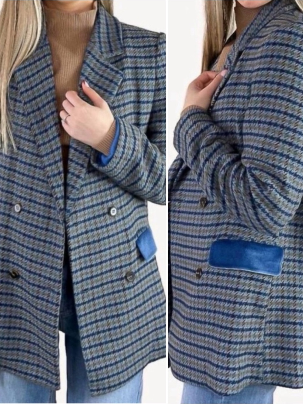 &Merci Houndstooth Wool Blend